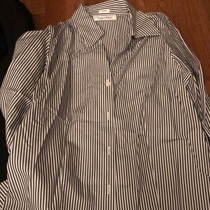 Charcoal and white stripped button down
